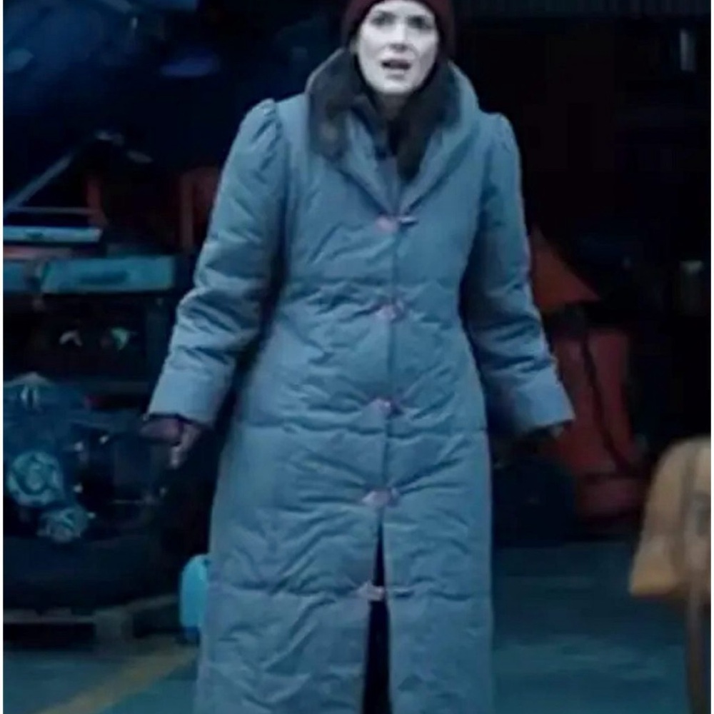 Vintage 80’s puffer jacket Gray & Purple Puffy Parka Coat with belt